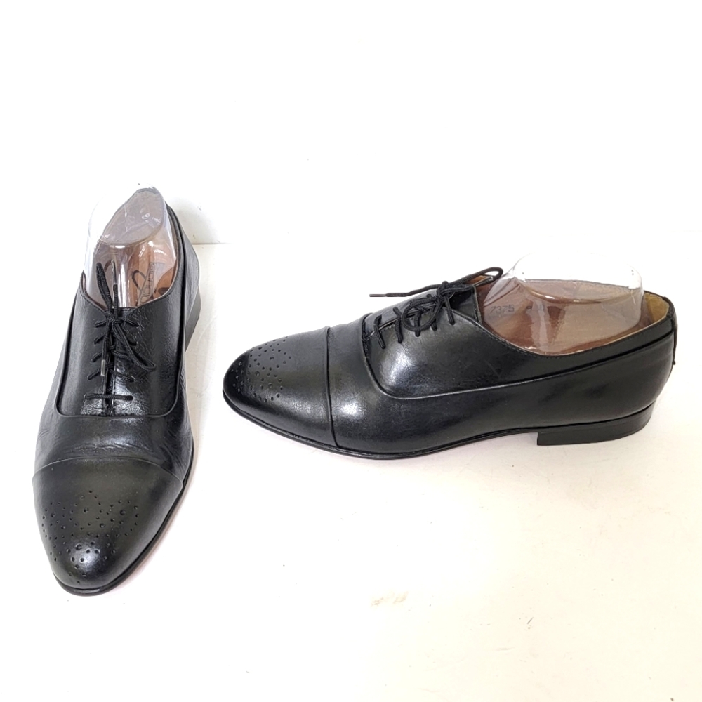 Georgio Brutini Men's Black Loafers Dress Shoes Lace Up Leather Size 9 D